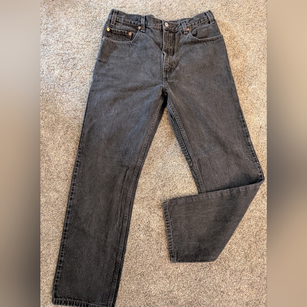 Men's Levi's 505 Charcoal Straight Jeans Size 36 X 32 EUC